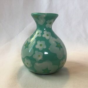 Anthropologie Mint Green Daisy Vase